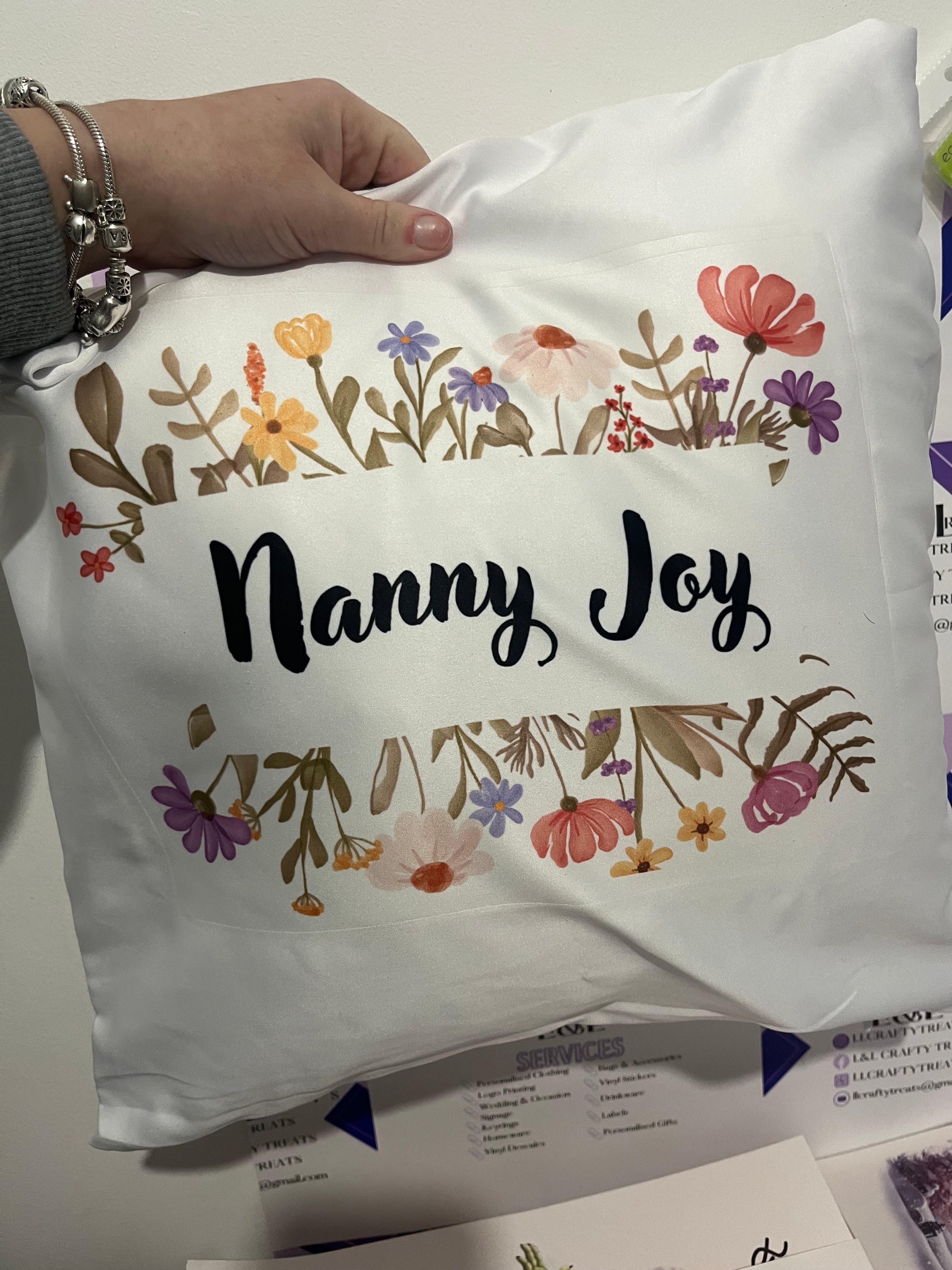 Our flower name cushion