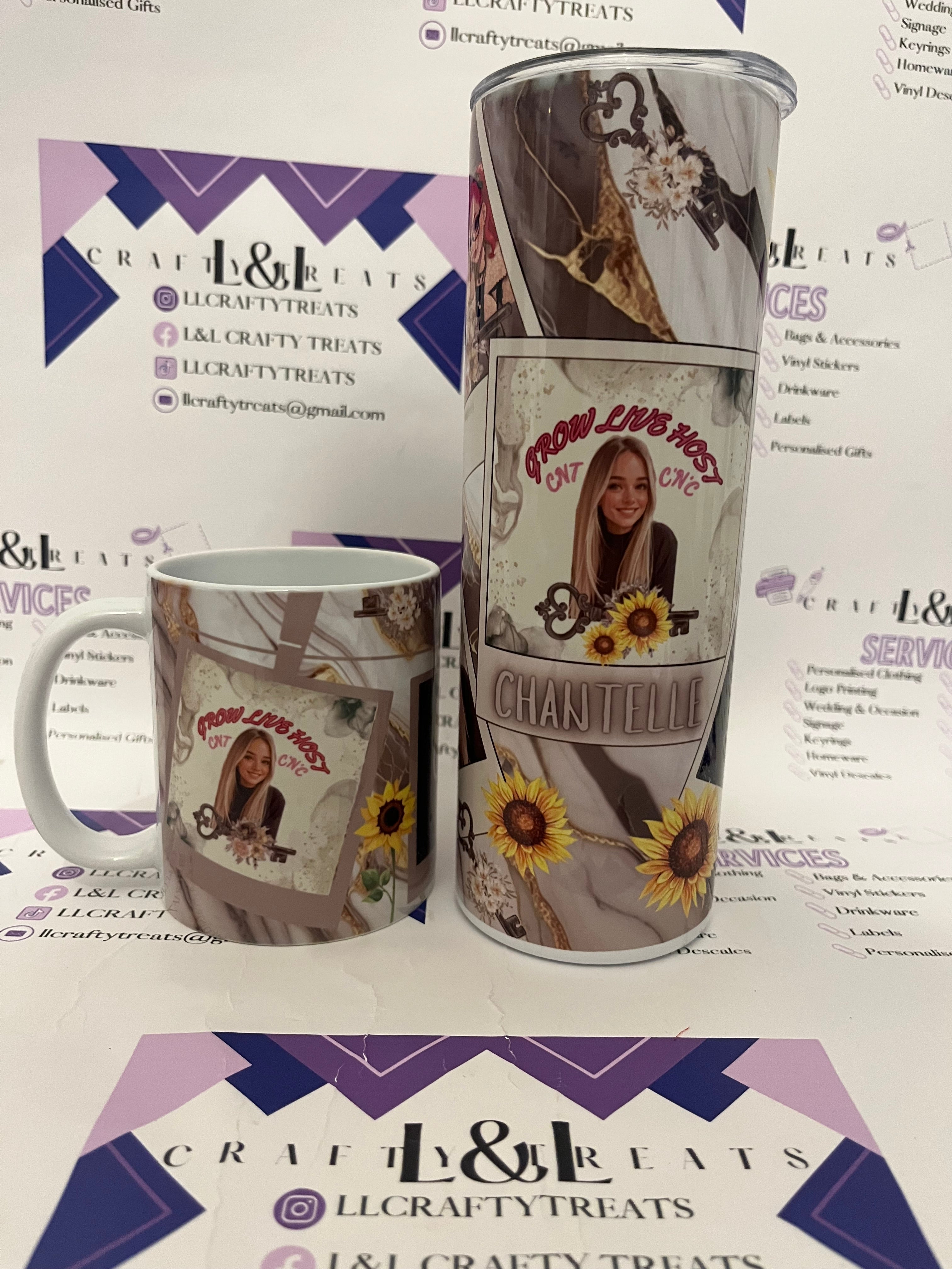 Sub sticker mug & tumbler set