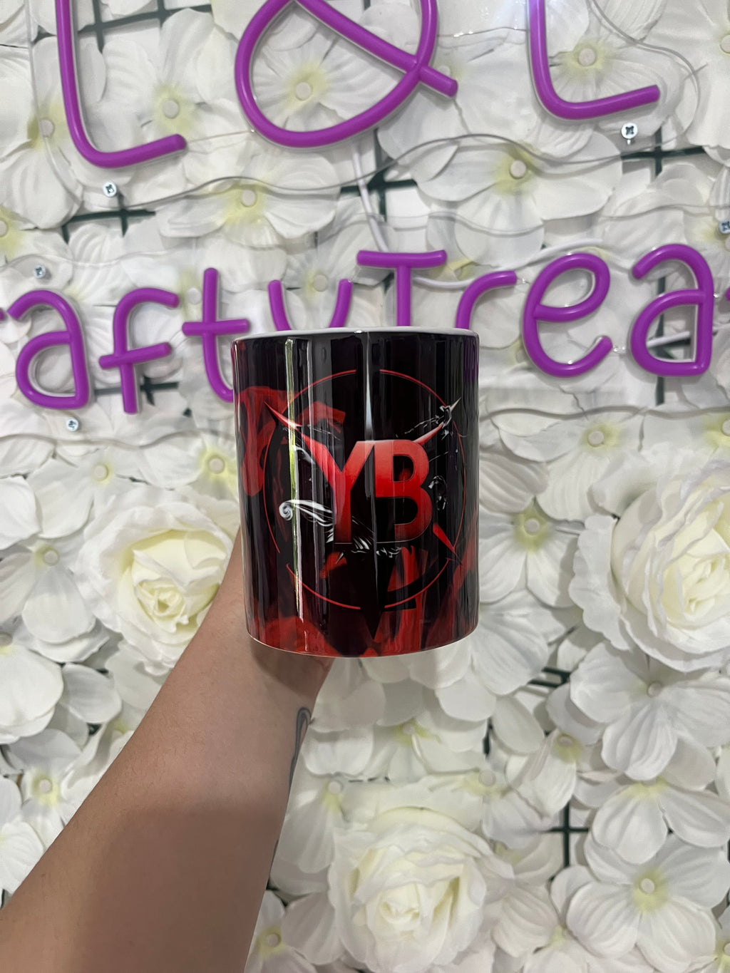 Red YB logo mug