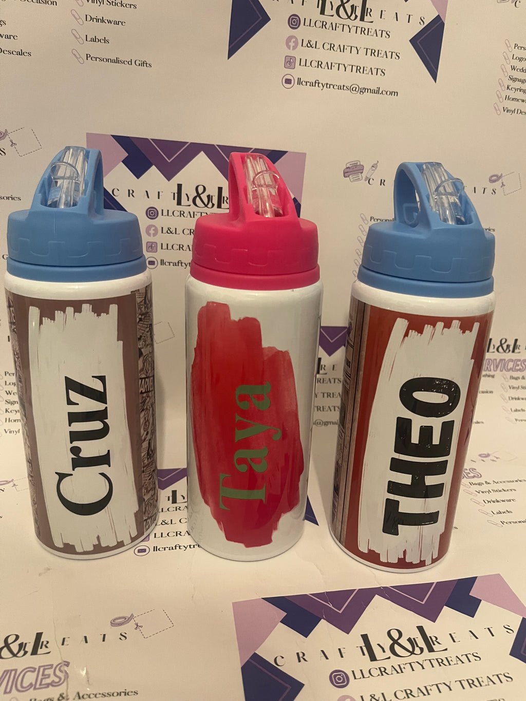 Flip lid water bottles