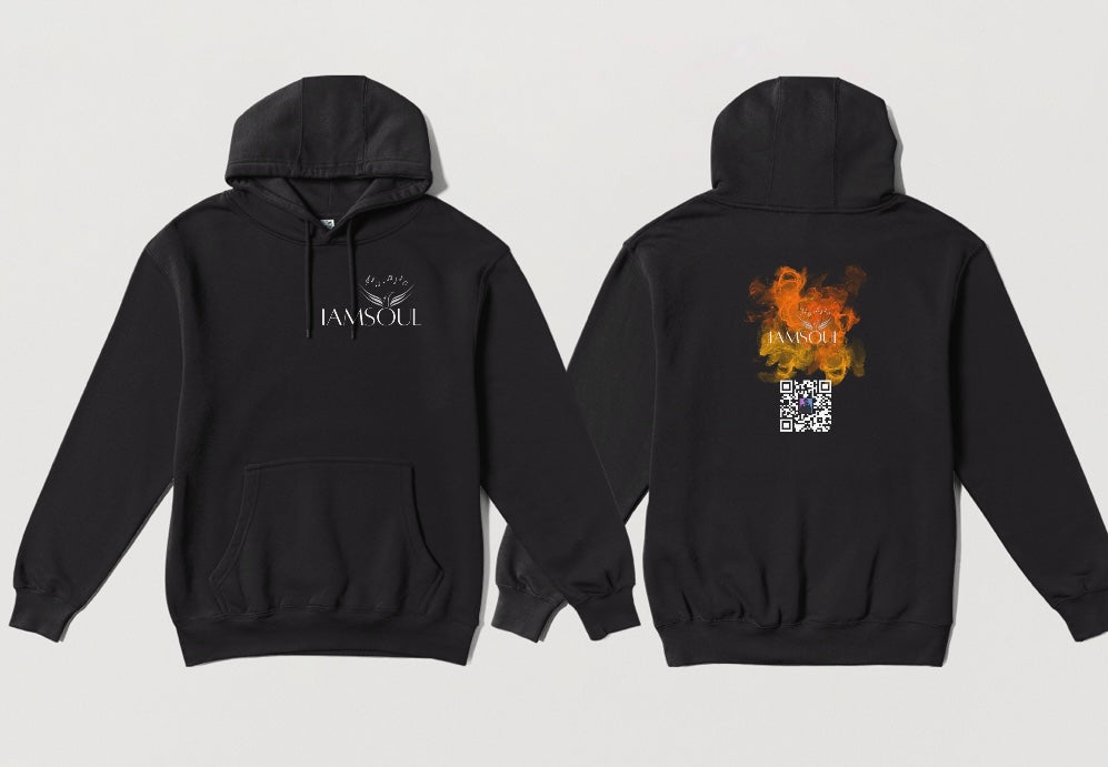 IAMSOUL orange smoke hoodie Adults