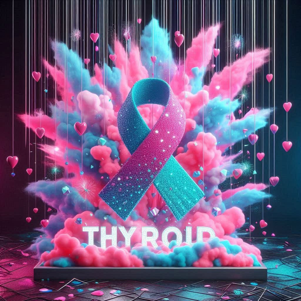 Pink and Blue ribbon Thyroid