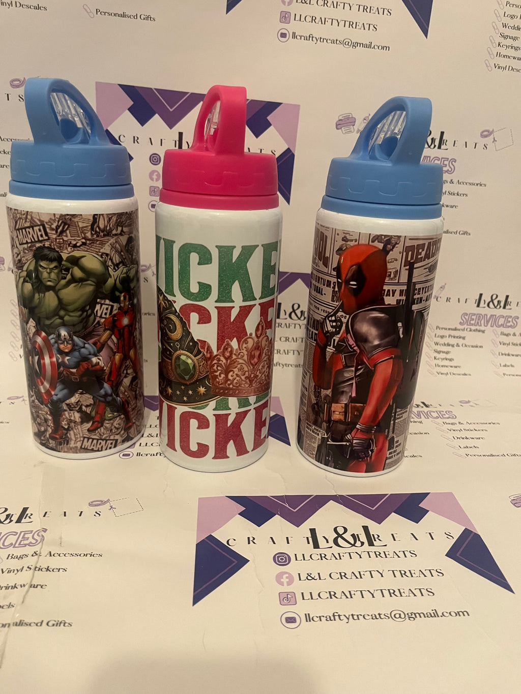 Flip lid water bottles