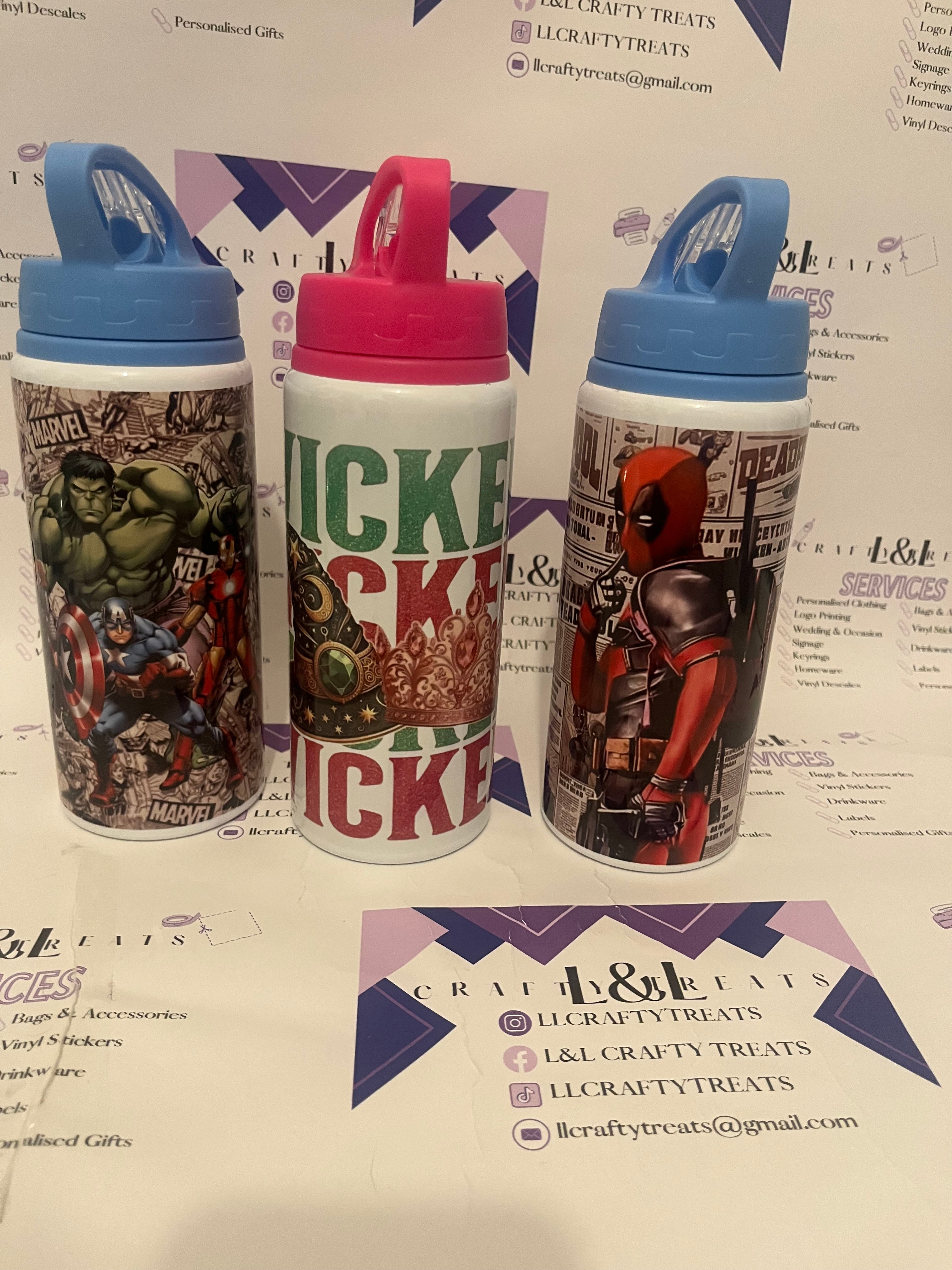 Flip lid water bottles