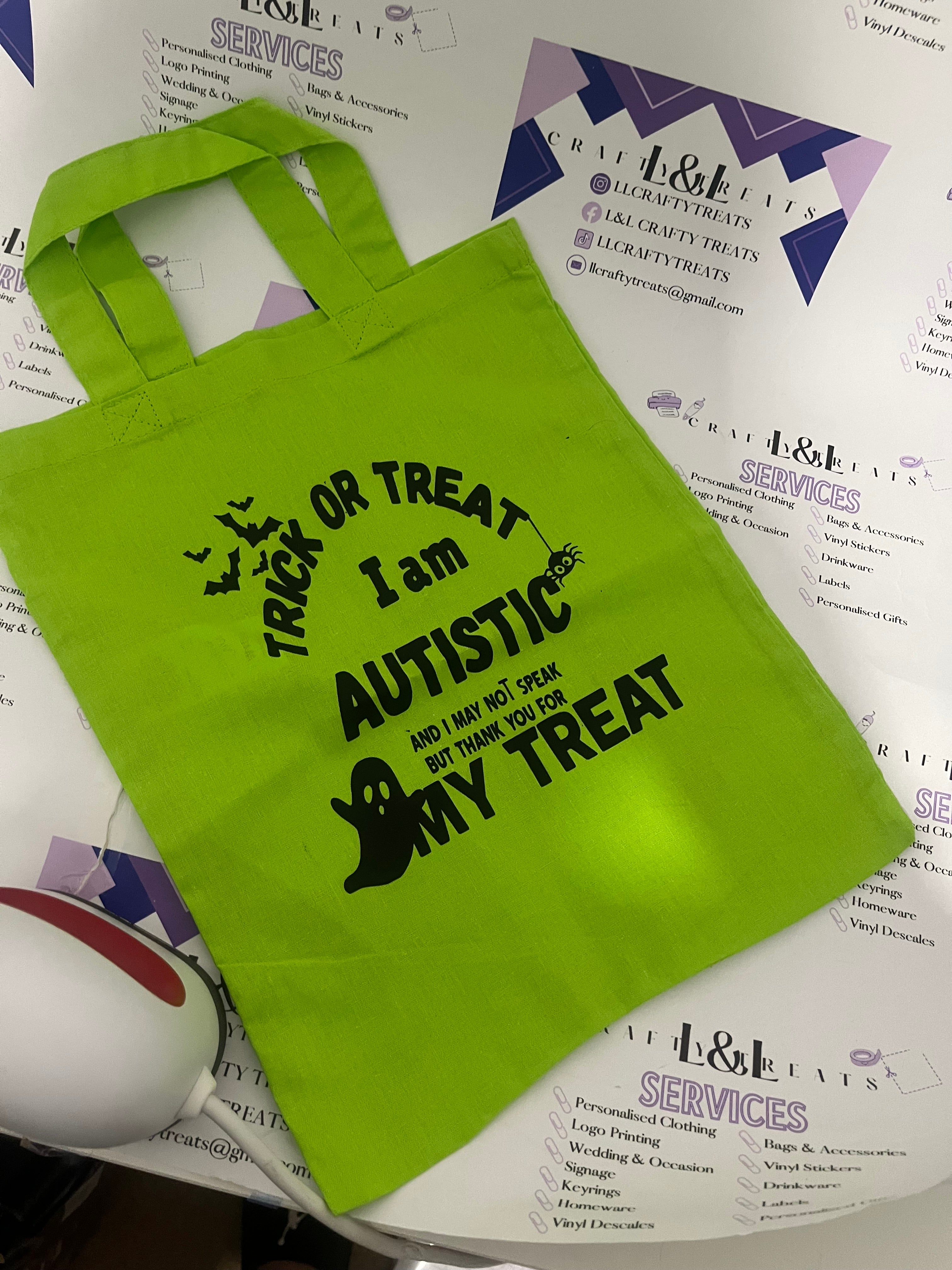 Autism trickle treat bags