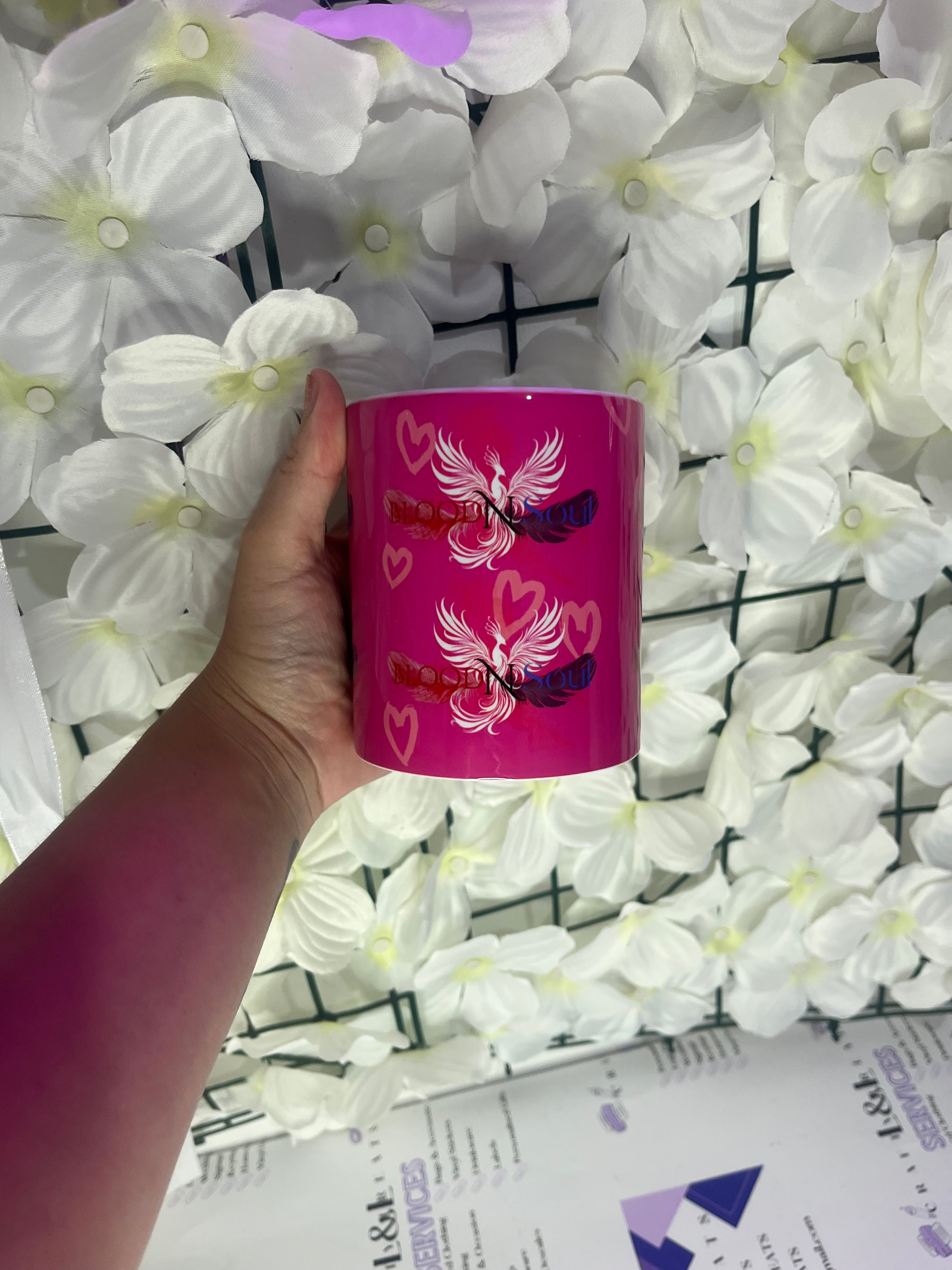 Pink blood and soul mug