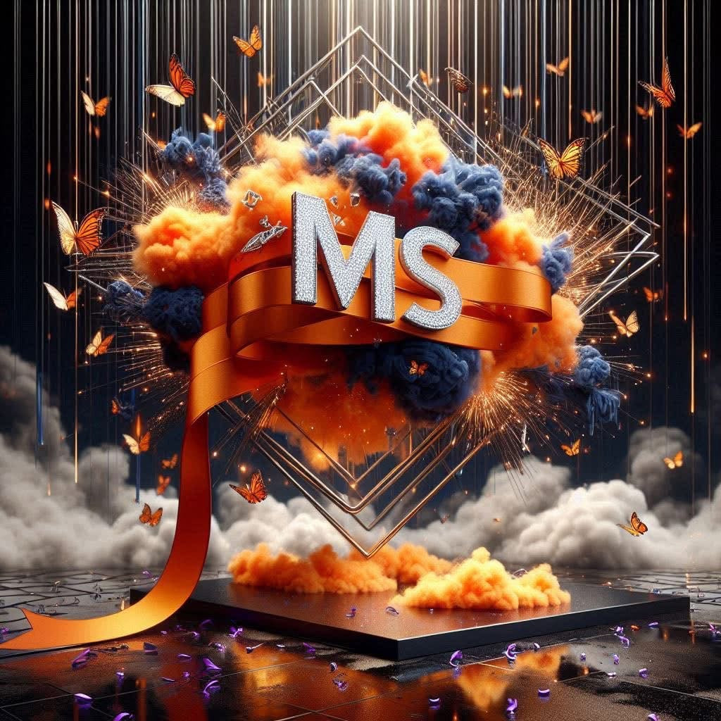 Orange ribbon MS