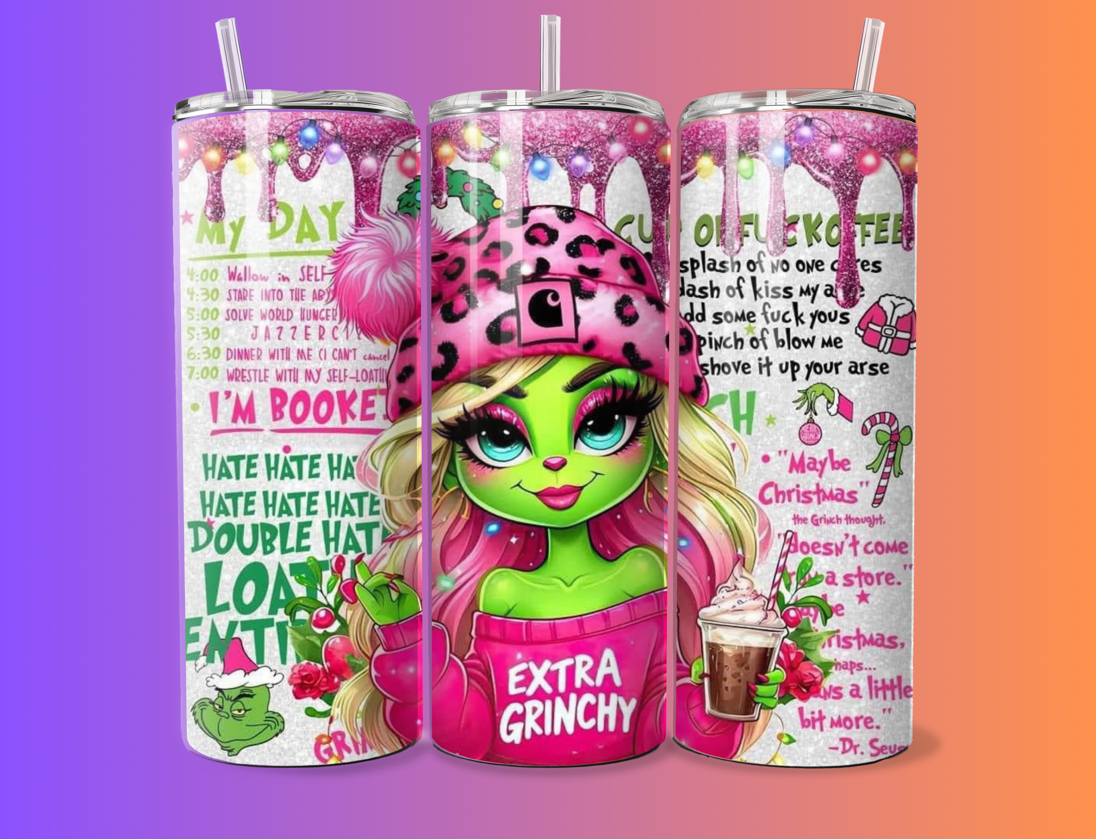 Girl Green lady in pink