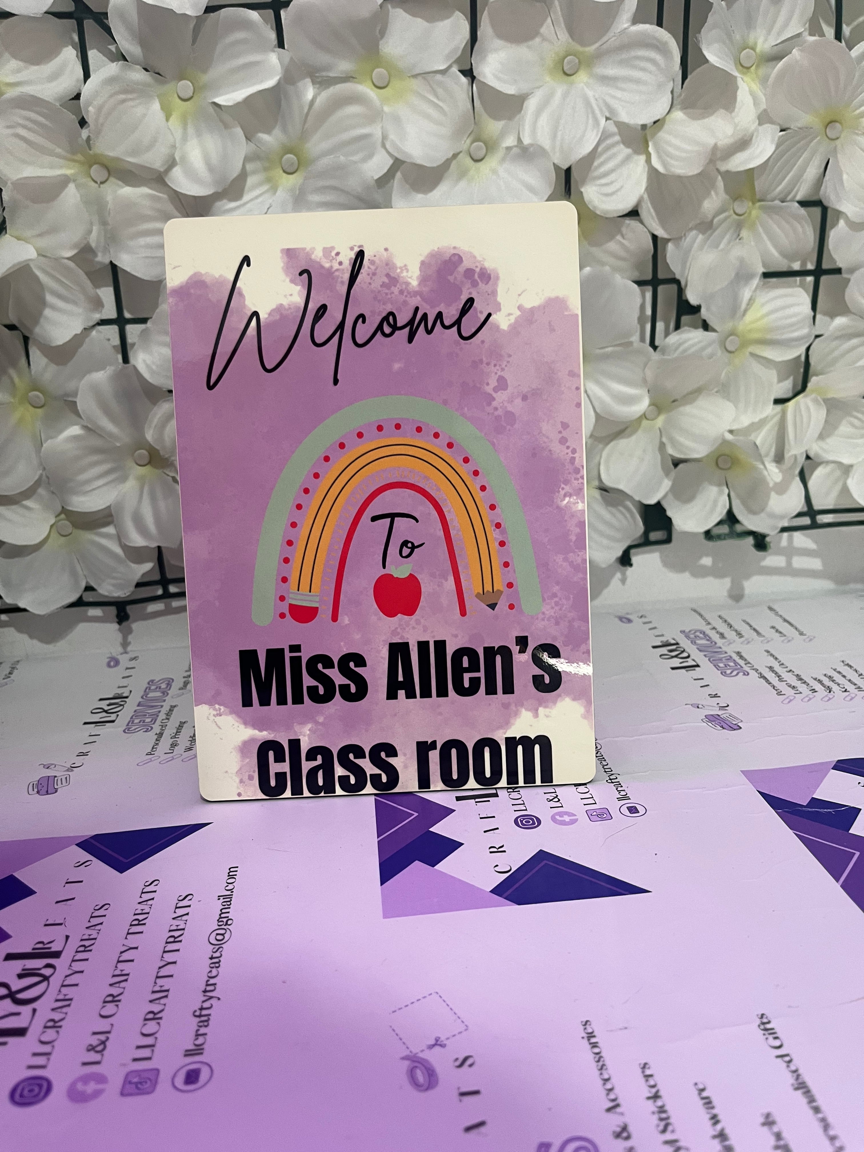 class room desk sign